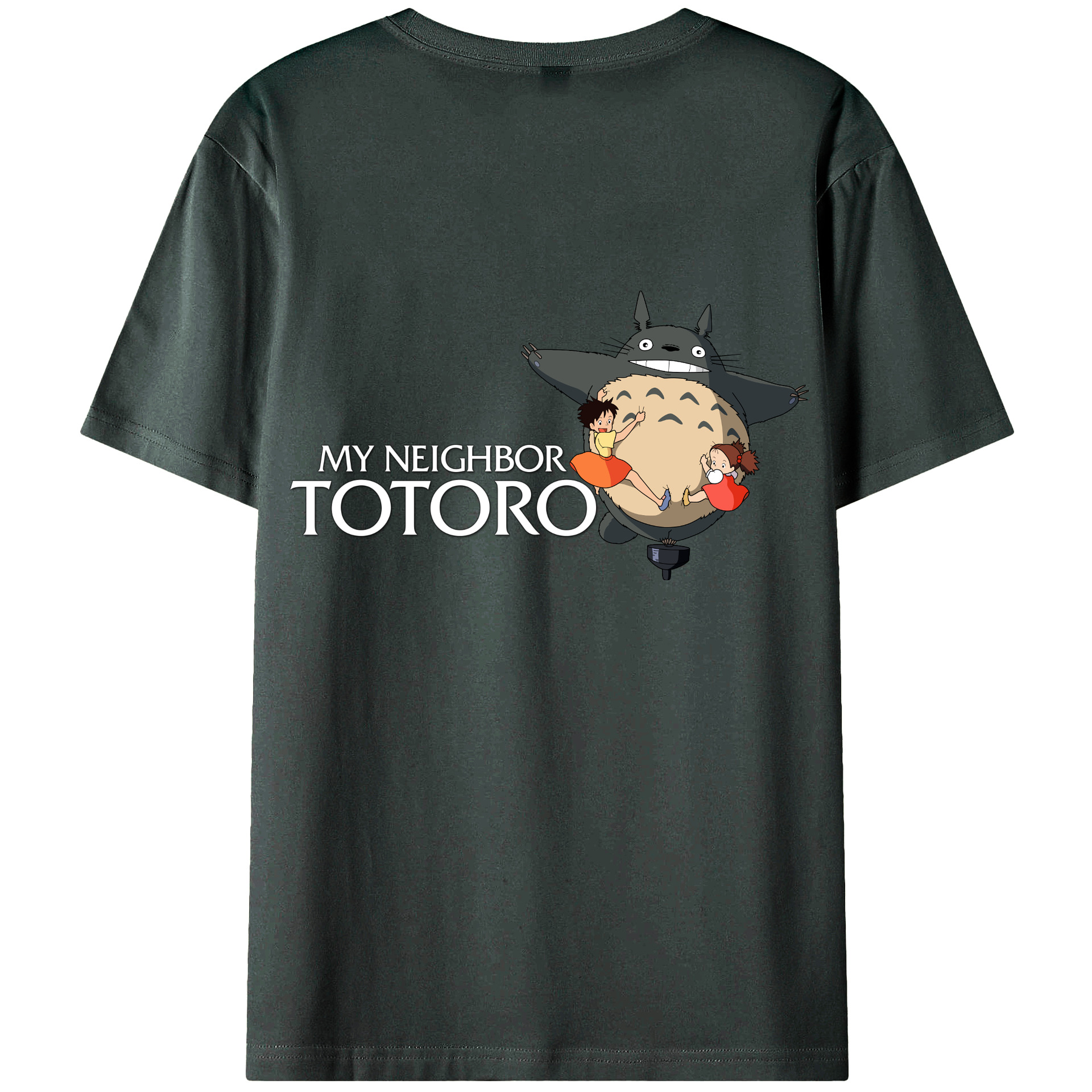 （画像用） となりのトトロ 草壁メイ 草壁サツキ My Neighbor Totoro Satsuki Kusakabe Mei Kusakabe 綿100％ メンズ半袖Tシャツ（バックプリント） 通気性